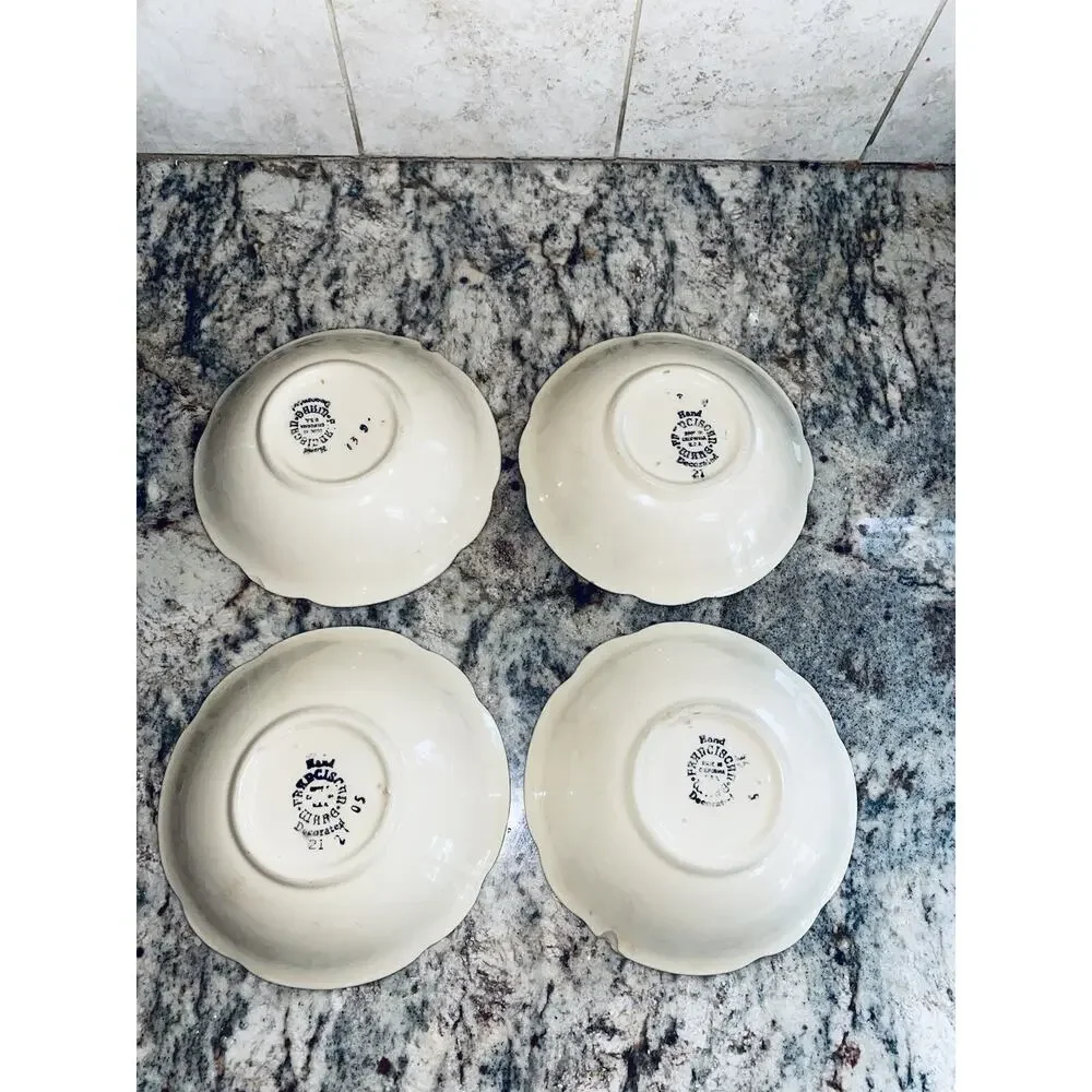 Franciscan Desert Rose Cereal Bowl Lot of 4 1947 Hand Decorated USA Backstamp
